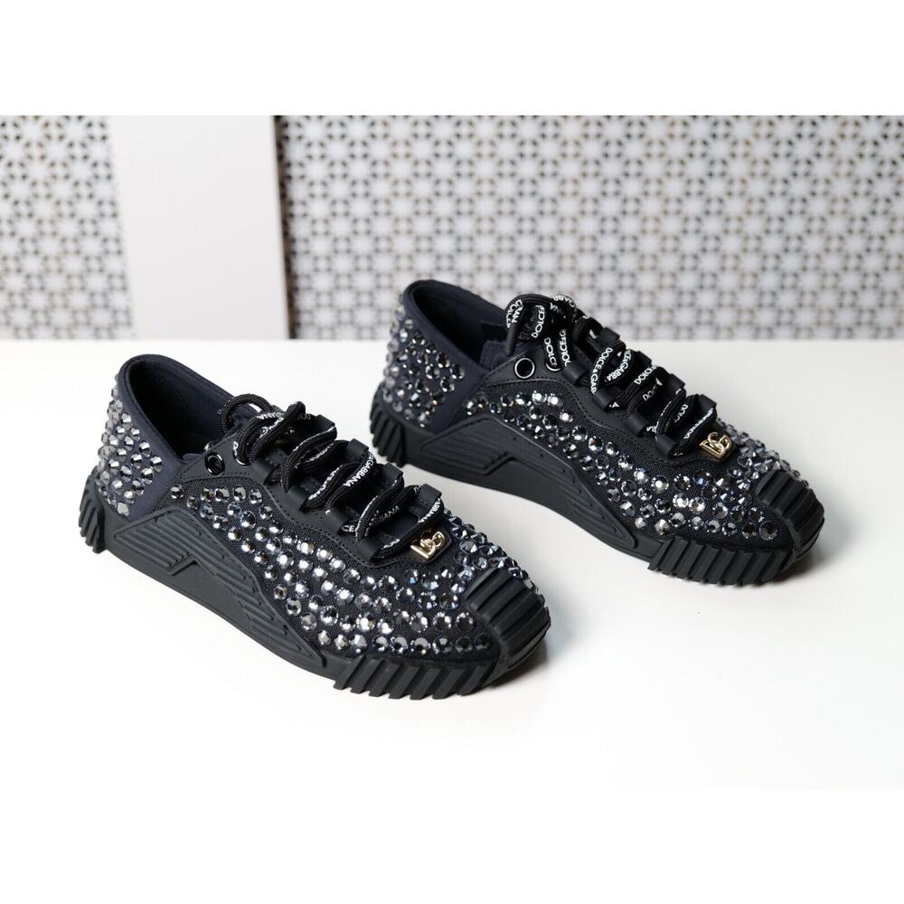 Dolce & Gabbana Women's Crystal-Embellished Lace-up Sneakers (US 5, IT 35)